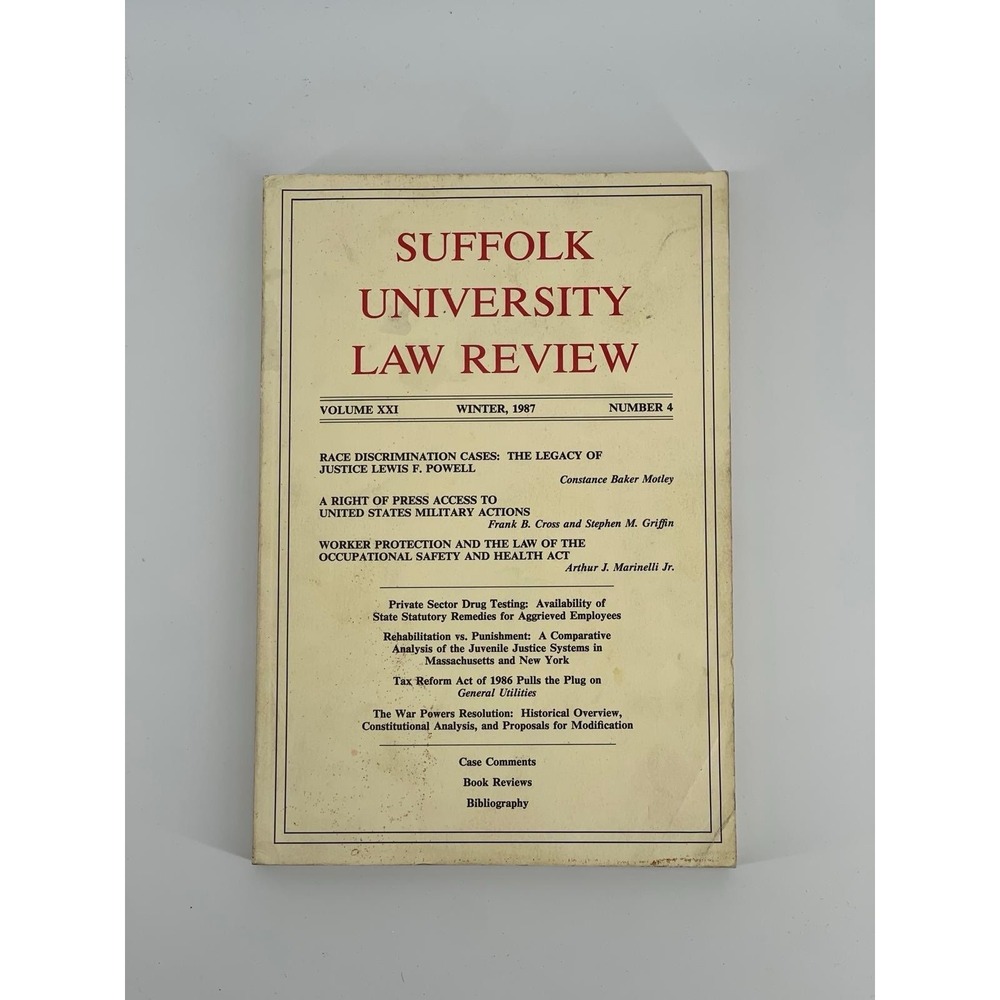 Suffolk University Law Review Instructions to Juries Vol XXI winter 1987 No.4